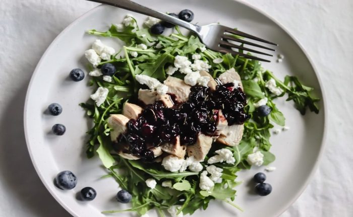 Blueberry Glazed Turkey Salad with Goat Cheese