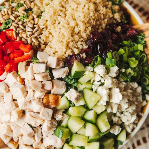 Turkey, Quinoa & Massaged Kale Salad with Honey Dijon Vinaigrette