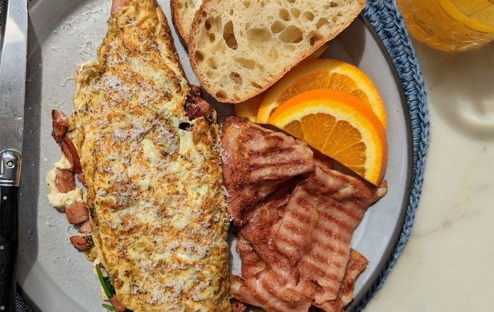 Omelette méditerranéenne aux blancs d’œufs et au jambon de dindon