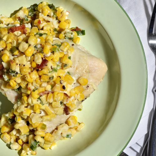 Barbecued Jalapeno Creamed Corn Stuffed Turkey Breast