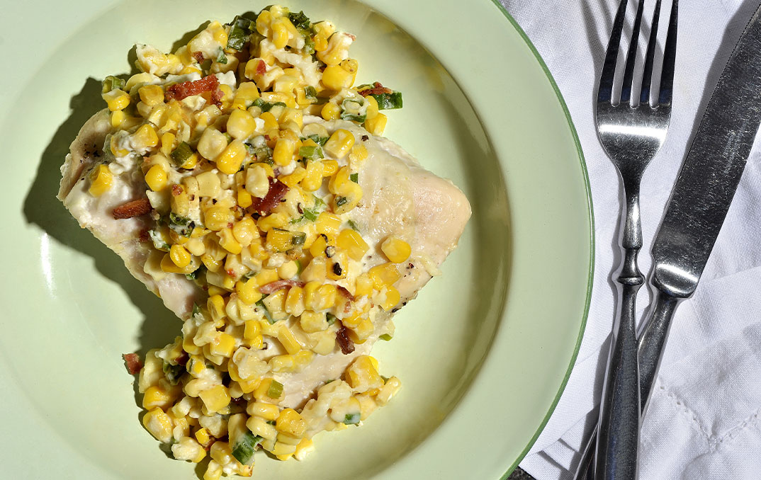 Barbecued Jalapeno Creamed Corn Stuffed Turkey Breast