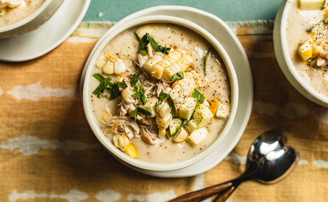 Turkey Chowder with Summer Squash & Corn