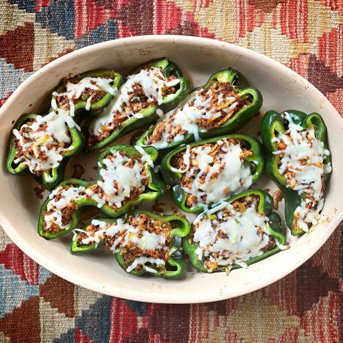 Mexican Pulled Turkey Stuffed Poblano