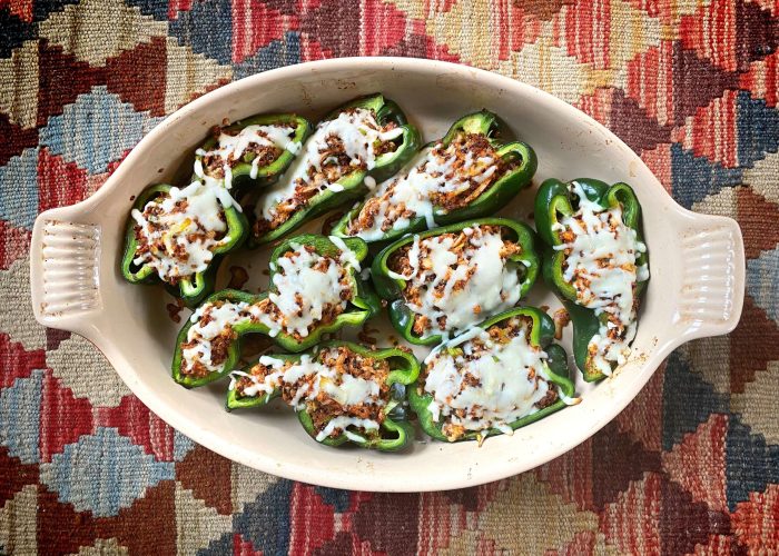 Mexican Pulled Turkey Stuffed Poblano