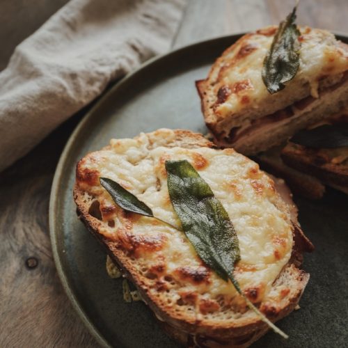 Smoked Turkey and Turkey Bacon Croque-Monsieur