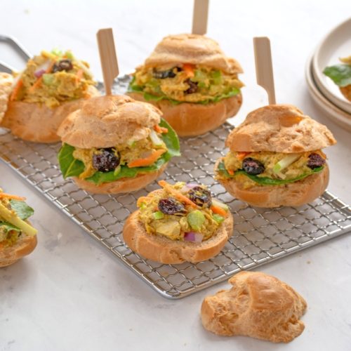 Curried Turkey Salad on Choux Buns