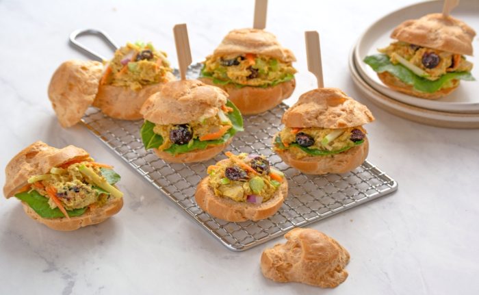 Curried Turkey Salad on Choux Buns