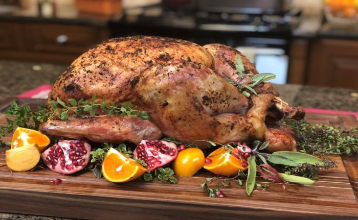 Dry Brined Whole Turkey with French Herbs and White Wine