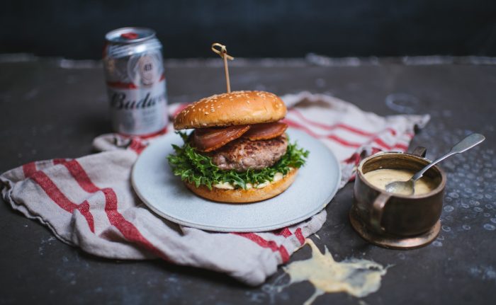 Turkey Burgers Stuffed with Cheese and Beer