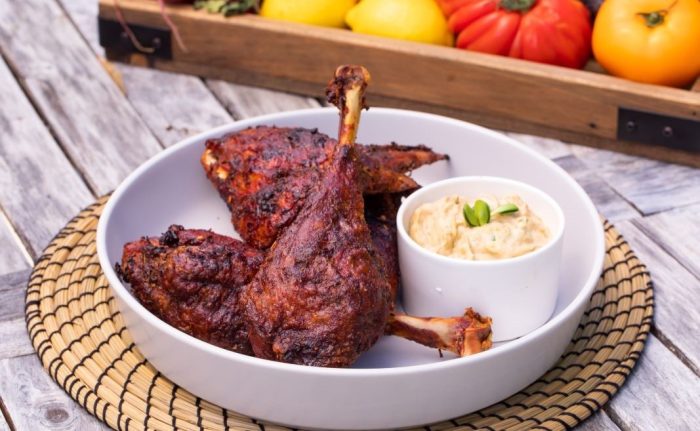 BBQ Turkey Drumsticks and Wings