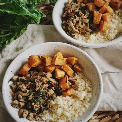 Fall-Inspired Oven-Roasted Butternut Squash with Ground Turkey and Couscous
