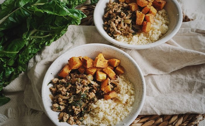 Fall-Inspired Oven-Roasted Butternut Squash with Ground Turkey and Couscous