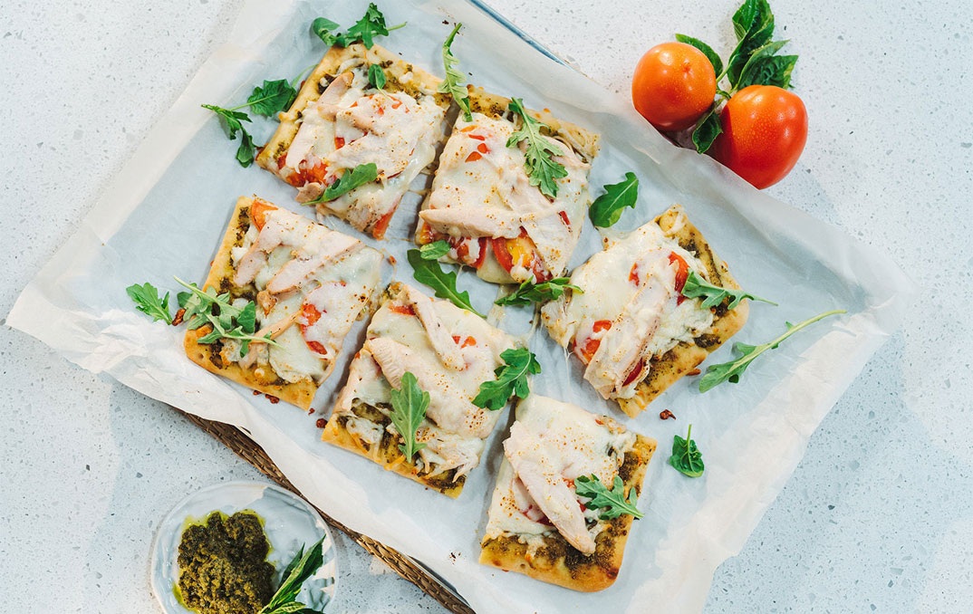 Turkey and Walnut Pesto Flatbread