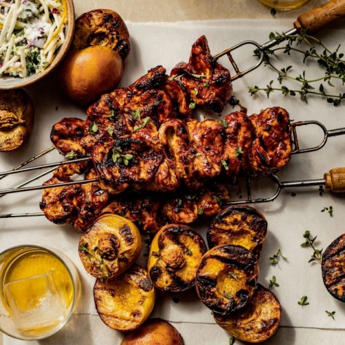 Turkey Peach Skewers
