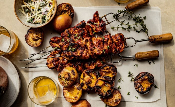 Turkey Peach Skewers