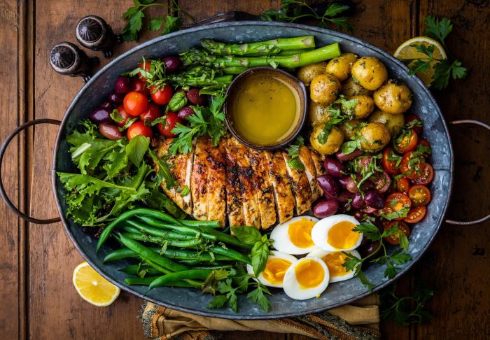 garlic thyme grilled turkey nicoise salad