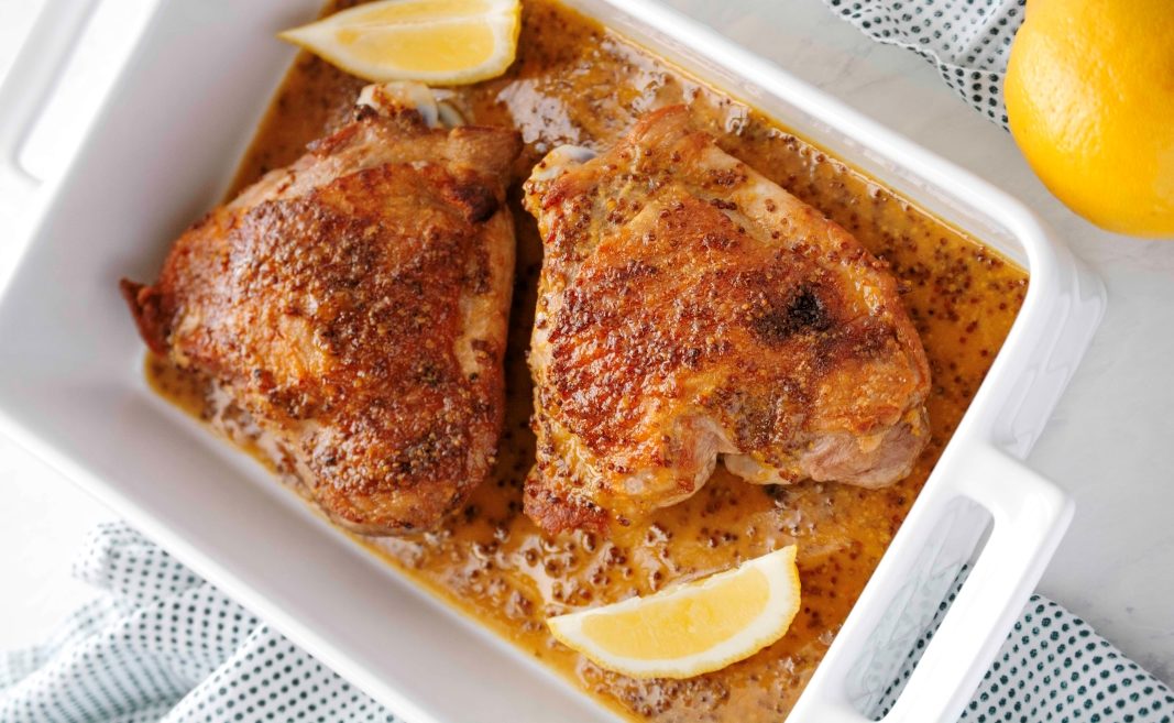 Honey Dijon Turkey Thighs with Cauliflower