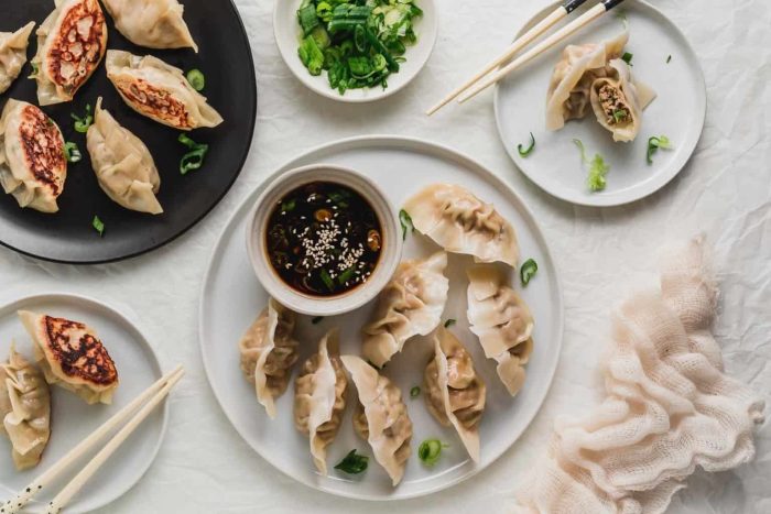 Vegetable and Turkey Dumplings with Black Vinegar Dipping Sauce