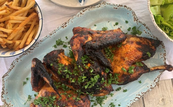 Barbecued Spatchcock Turkey Portuguese Style