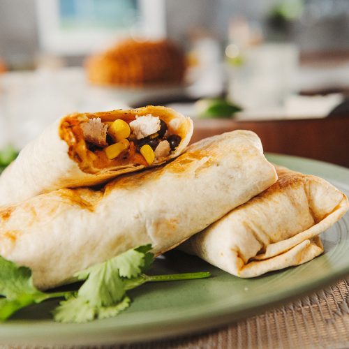 turkey wraps on a plate
