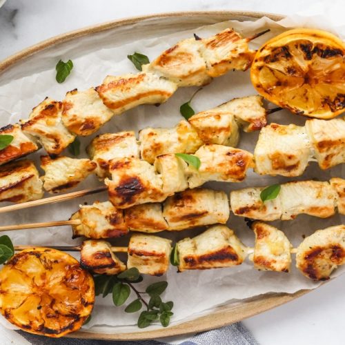 Lemon & Garlic Turkey Skewers