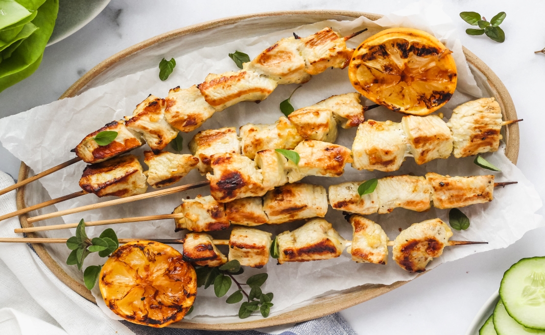 Lemon & Garlic Turkey Skewers
