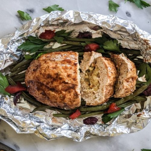 Campfire Turkey Meatloaf foil unwrapped