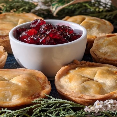 Mini turkey pies with cranberry chutney