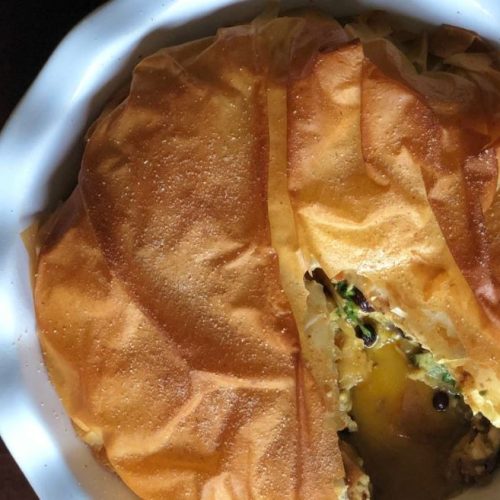 Moroccan Turkey Phyllo Pie