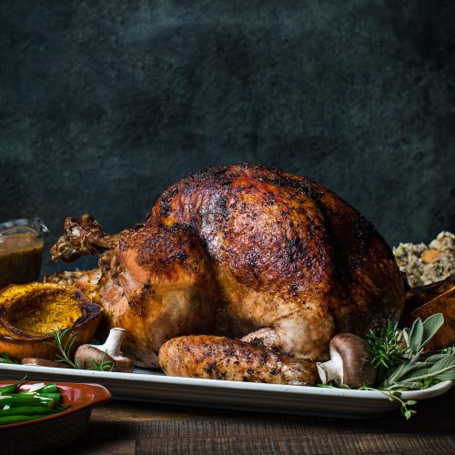 Mushroom and Herb-Rubbed Turkey with Mushroom Gravy