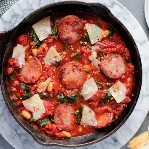 Turkey Kielbasa & White Bean Skillet