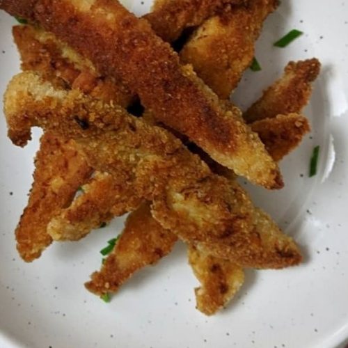 Oven-Baked Turkey Tenders on a plate
