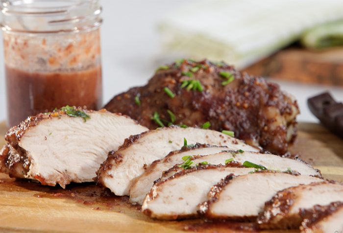 Roasted Sea Salt & Cracked Pepper Turkey with a Cranberry Maple-Mustard Glaze