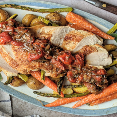 Pan-Roasted Turkey Breast with Tomato Herb Sauce