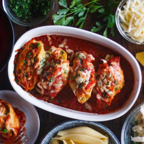 Turkey stuffed pasta shells