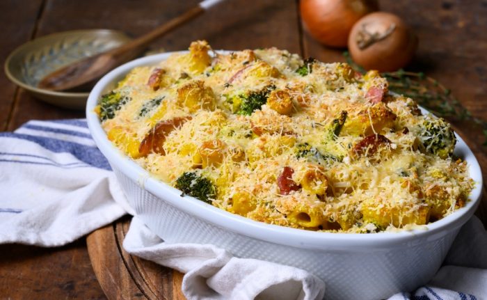 Cheesy Turkey, Turmeric & Broccoli Pasta Bake