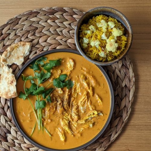 Pulled Turkey Korma with Turmeric Basmati Rice & Cauliflower