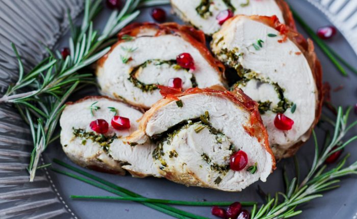 Prosciutto Wrapped Herbed Turkey Roulade