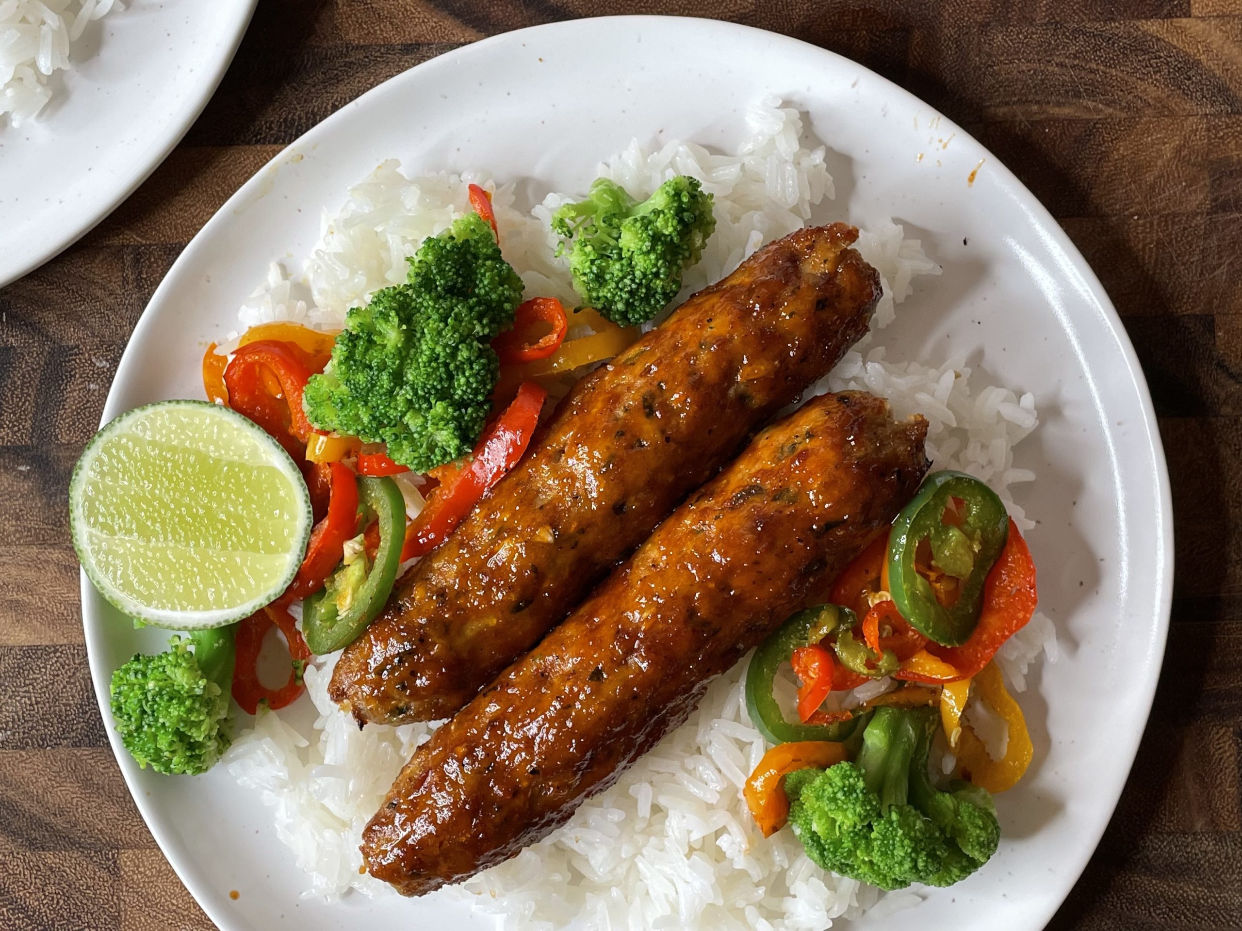 Chipotle maple Glazed Turkey Kebabs on a plate