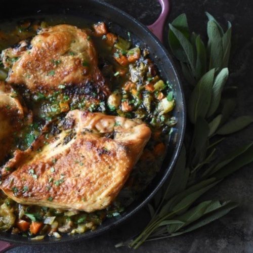 Shallot and Herb Braised Turkey Pieces