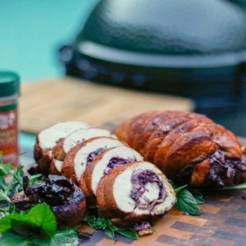 Smoked Stuffed Turkey with Bacon, Cheese and Wild Berries