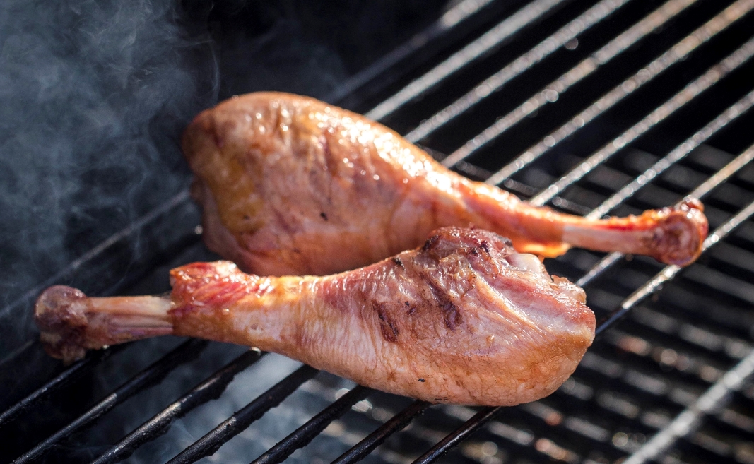 Smoked Turkey Legs on the grill