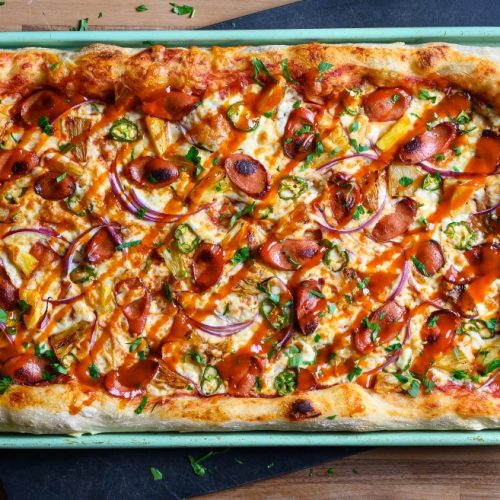 Spicy Hawaiian Chipotle BBQ Turkey Pizza
