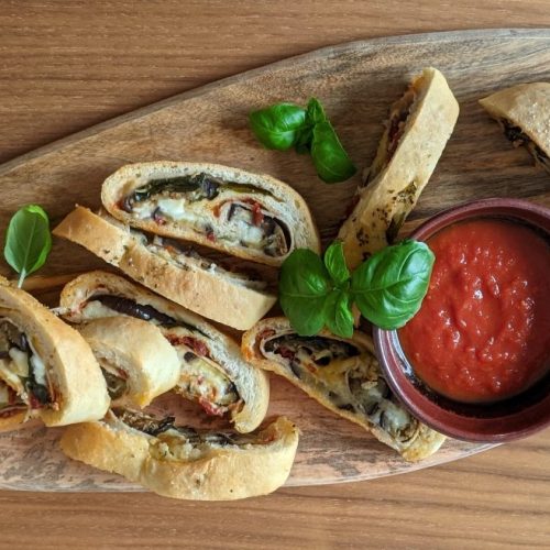 Turkey Stromboli with Eggplant & Dried Tomatoes