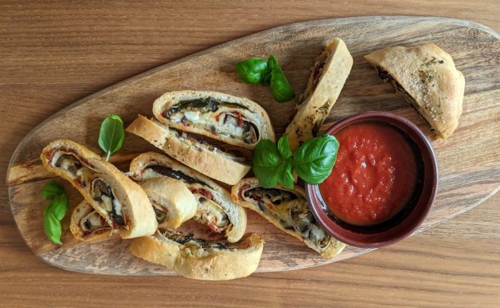 Turkey Stromboli with Eggplant & Dried Tomatoes