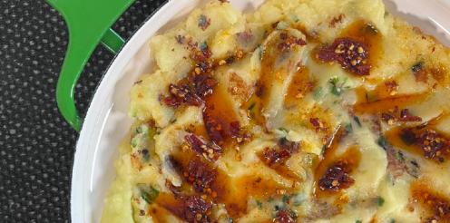 Scallion Mashed Potatoes with Chili Crisp