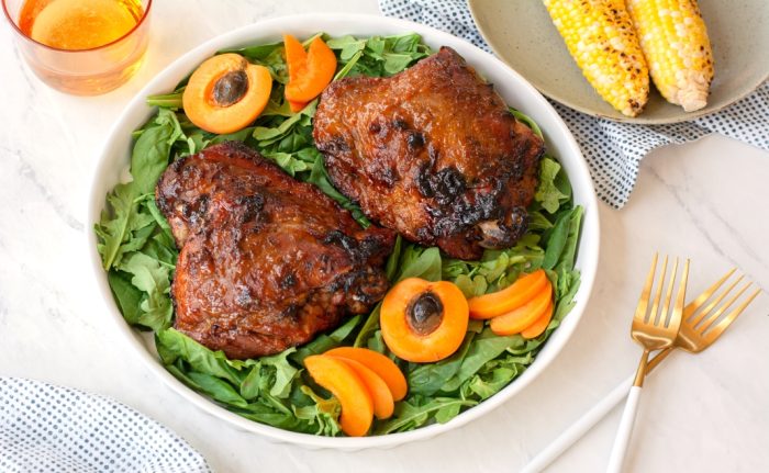 Hauts de cuisse de dindon glacés aux abricots