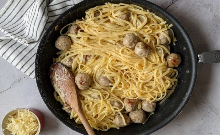 Turkey Meat Ball Alfredo