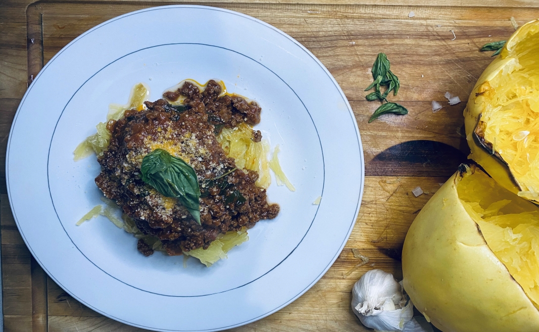 Spaghetti Squash Pasta with Turkey Bolognese