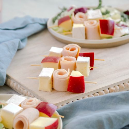 Turkey, Apple and Brie Snack Skewers